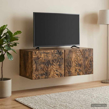 Væghængt TV-skab 98 x 41 x 30 cm Røget eg Konstrueret træ