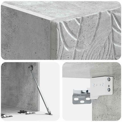 Væghængt TV-skab 59,5 x 31 cm Betongrå Konstrueret træ