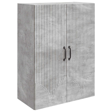 Vægmonteret skab Betongrå 66 x 34,5 x 90 cm Konstrueret træ