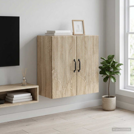 Vægmonteret skab Sonoma-eg 59 x 31 x 60 cm Konstrueret træ