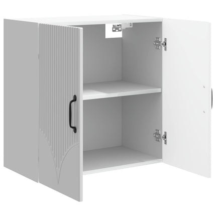 Vægmonteret skab Hvid højglans 59 x 31 x 60 cm Konstrueret træ