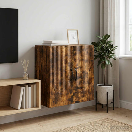 Vægmonteret skab Røget eg 59 x 31 x 60 cm Konstrueret træ