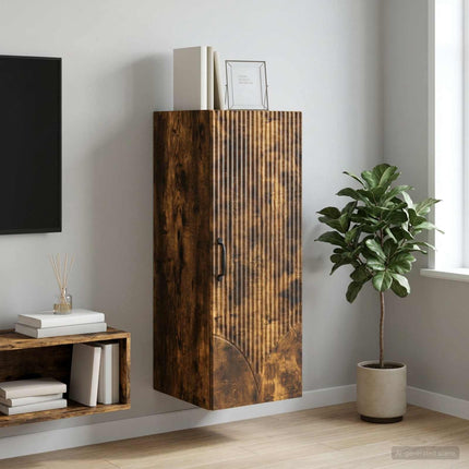 Vægmonteret skab Røget eg 33 x 34,5 x 90 cm Konstrueret træ