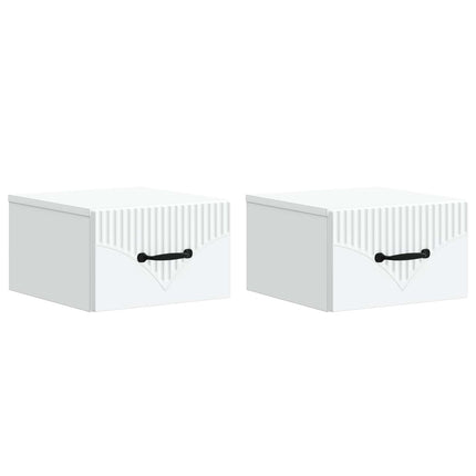 Væghængt Natbord 2 stk. Hvid 34,5 x 33 x 20 cm Konstrueret træ