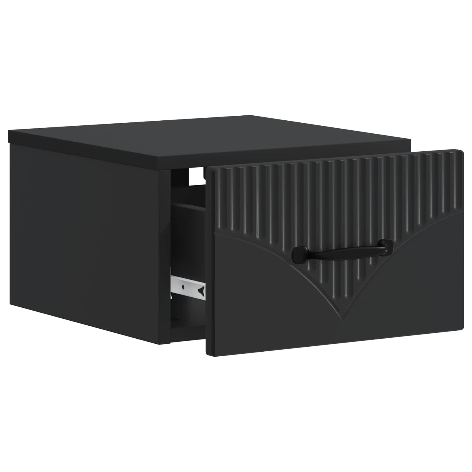 Væghængt Natbord 2 pcs Sort 34,5 x 33 x 20 cm Konstrueret træ