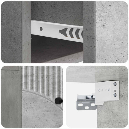 Væghængt Natbord 2 stk. Betongrå 34,5 x 33 x 20 cm