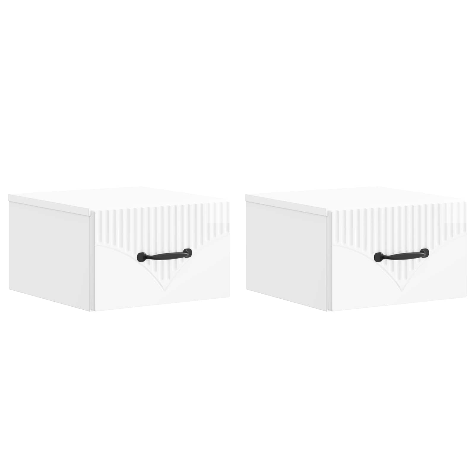 Væghængt Natbord 2 pcs Hvid højglans 34,5 x 33 x 20 cm