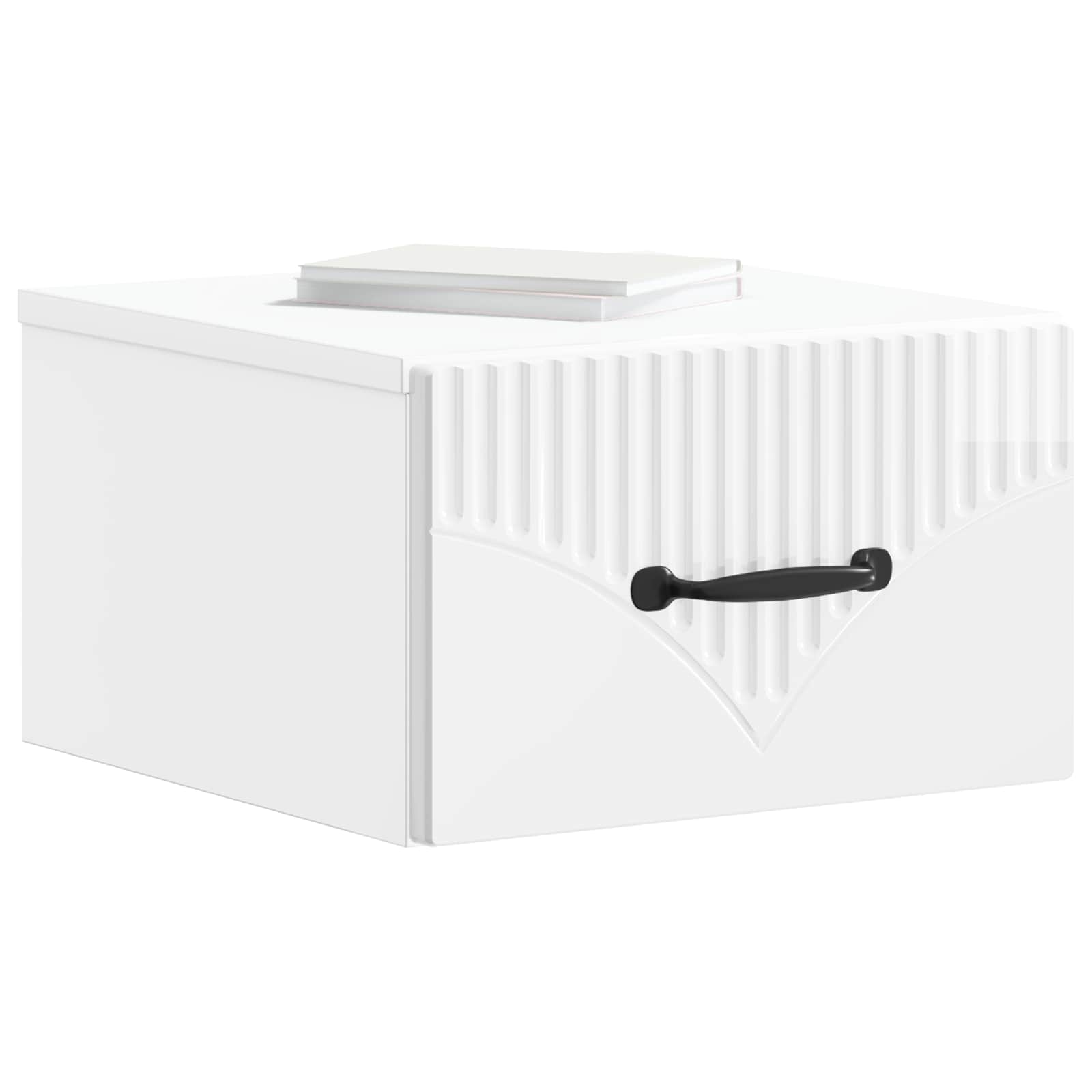 Væghængt Natbord 2 pcs Hvid højglans 34,5 x 33 x 20 cm