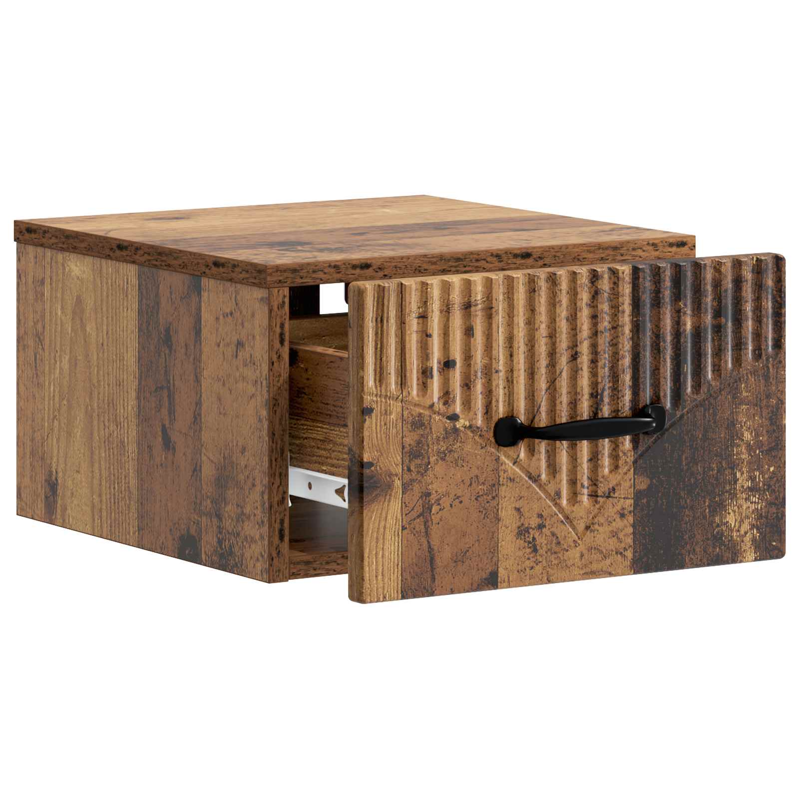 Væghængt Natbord med skuffe 2 pcs Gammelt træ 34,5 x 33 x 20 cm