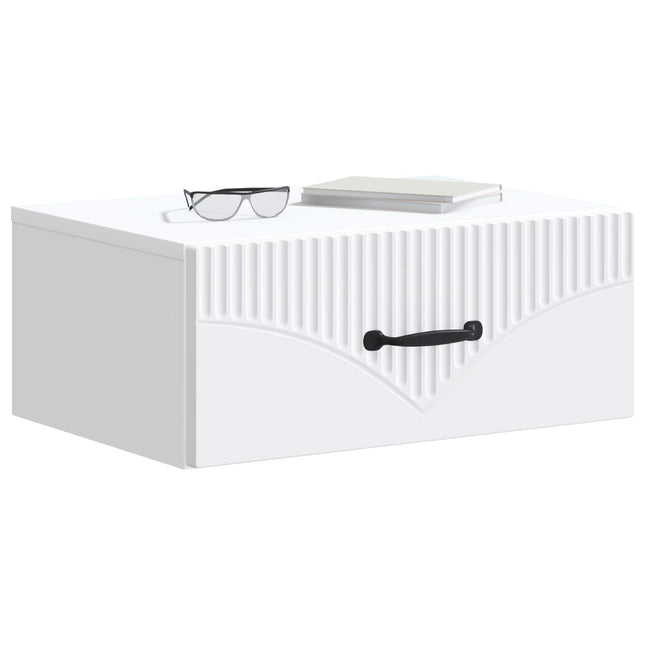Væghængt Natbord 2 pcs Hvid 49 x 34,5 x 20 cm Konstrueret træ