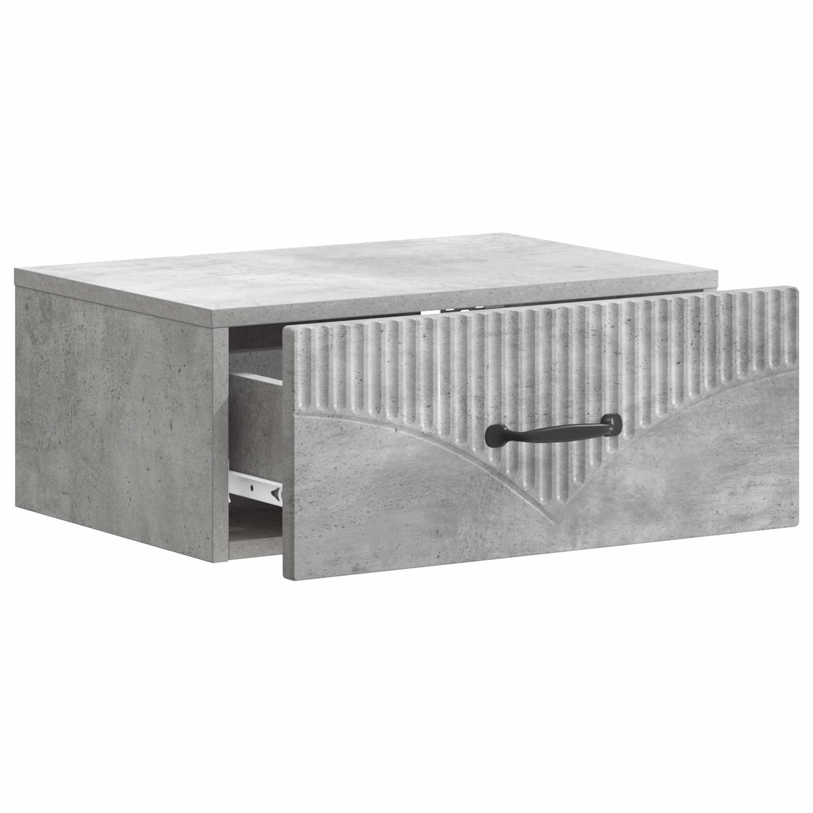 Væghængt Natbord med skuffe 2 pcs Betongrå 49 x 34,5 x 20 cm