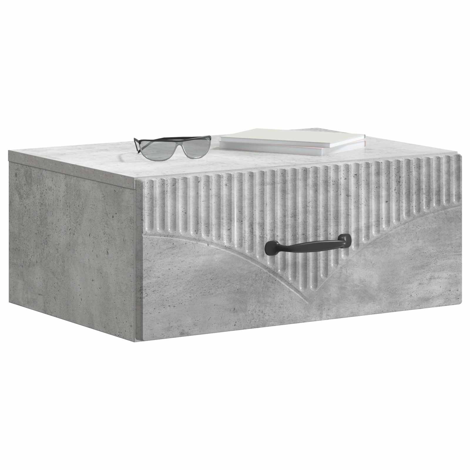 Væghængt Natbord med skuffe 2 pcs Betongrå 49 x 34,5 x 20 cm