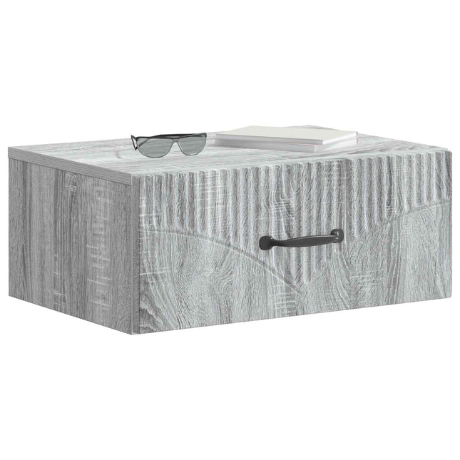 Væghængt Natbord 2 pcs Grå sonoma-eg 49 x 34,5 x 20 cm