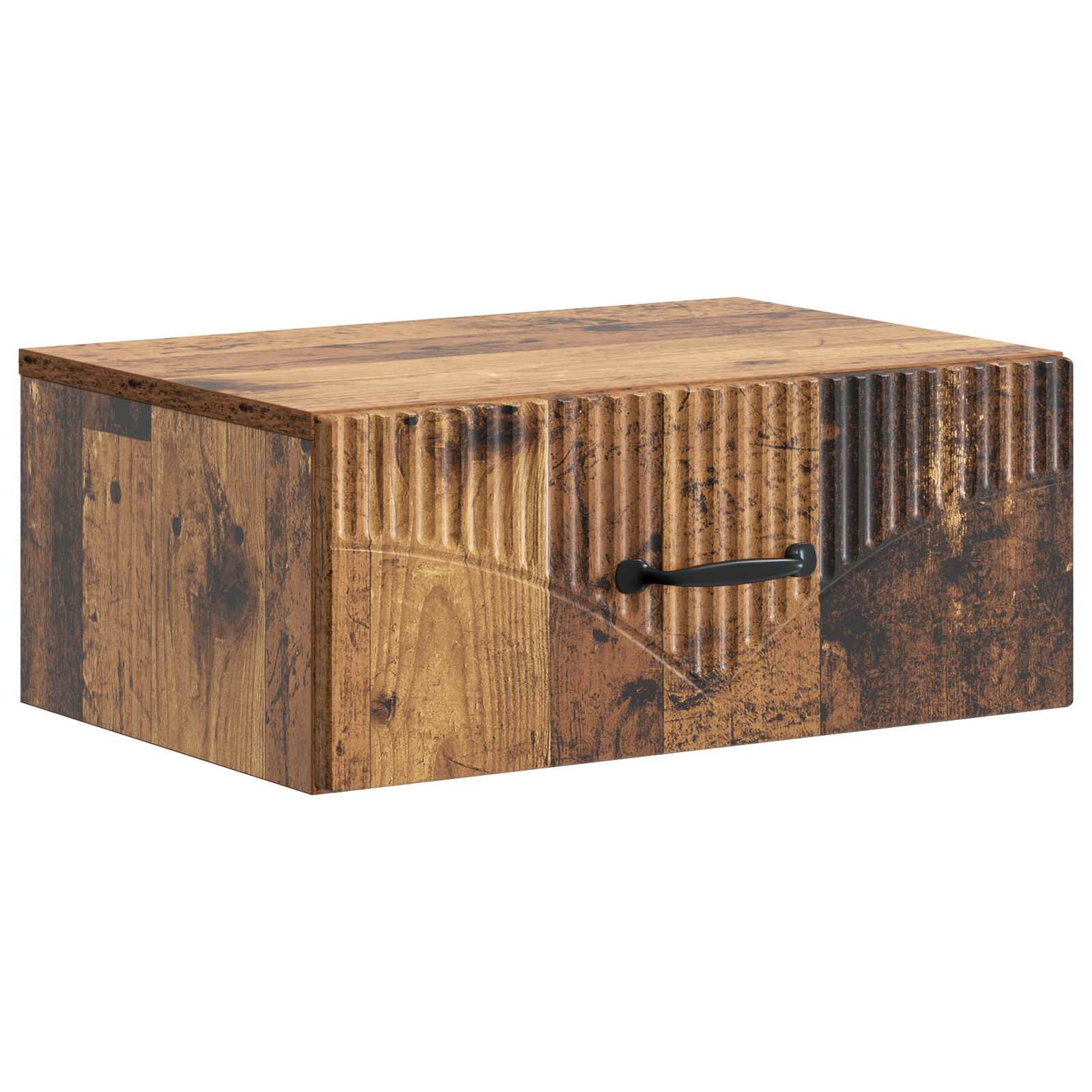 Væghængt Natbord med skuffe 2 pcs Gammelt træ 49 x 34,5 x 20 cm