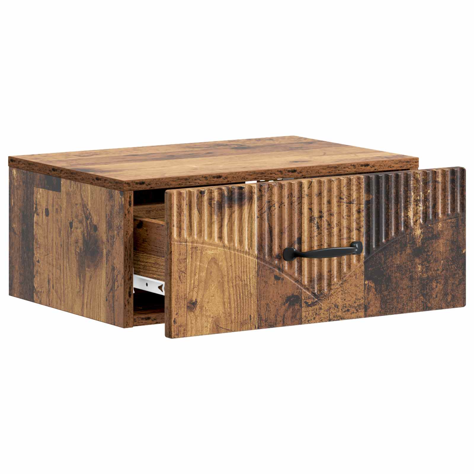 Væghængt Natbord med skuffe 2 pcs Gammelt træ 49 x 34,5 x 20 cm