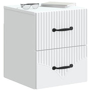 Væghængt Natbord 2 pcs Hvid 34,5 x 33 x 40 cm Konstrueret træ