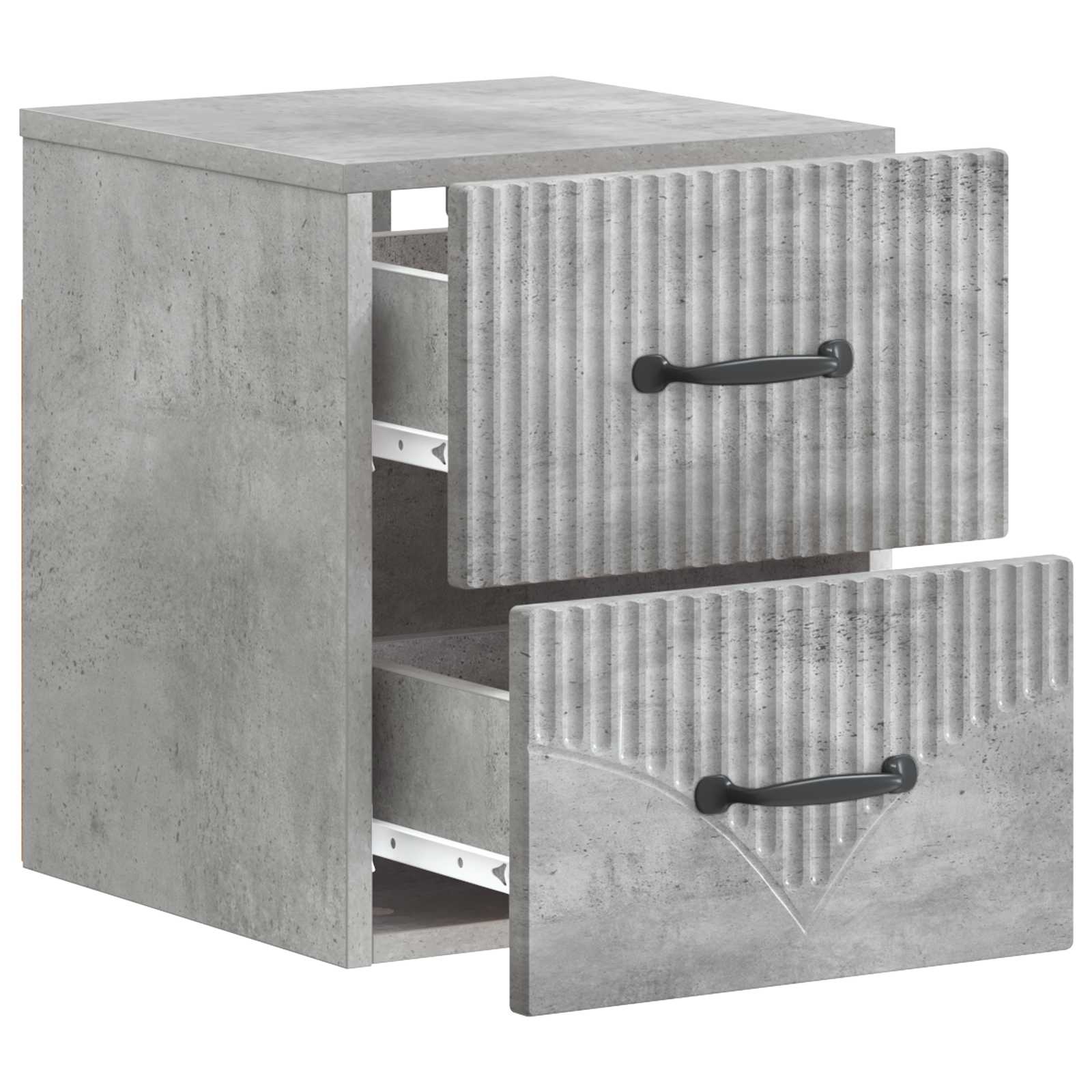 Væghængt Natbord Betongrå 34,5 x 33 x 40 cm Konstrueret træ