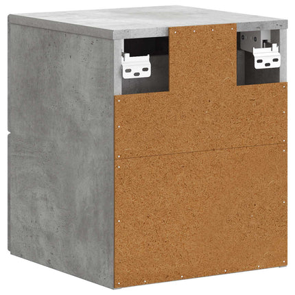 Væghængt Natbord Betongrå 34,5 x 33 x 40 cm Konstrueret træ