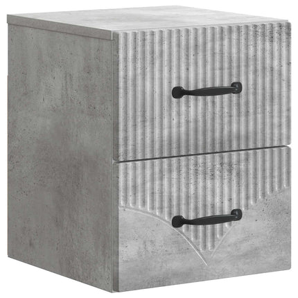 Væghængt Natbord med skuffe 2 pcs Betongrå 34,5 x 33 x 40 cm
