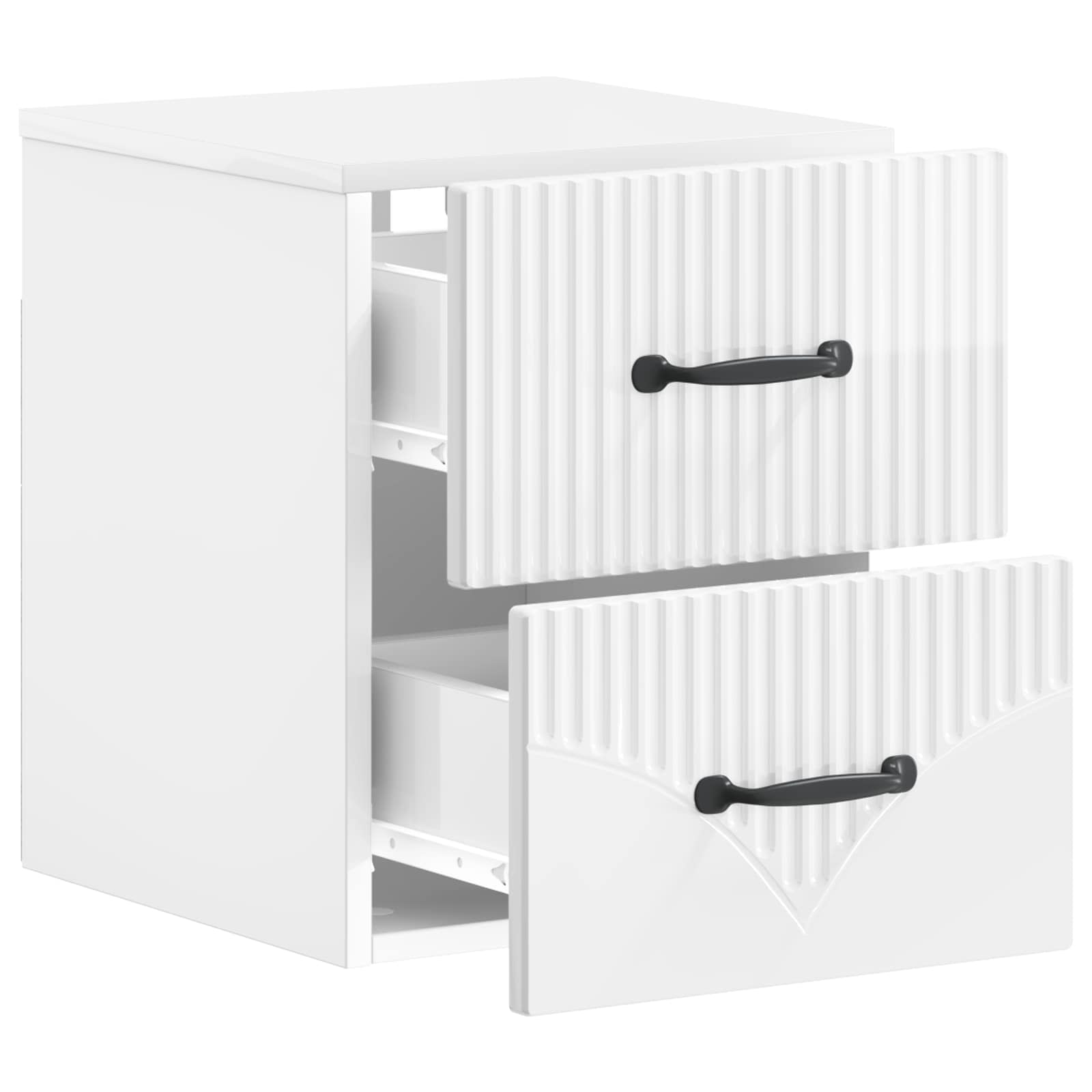 Væghængt Natbord 2 pcs Hvid højglans 34,5 x 33 x 40 cm