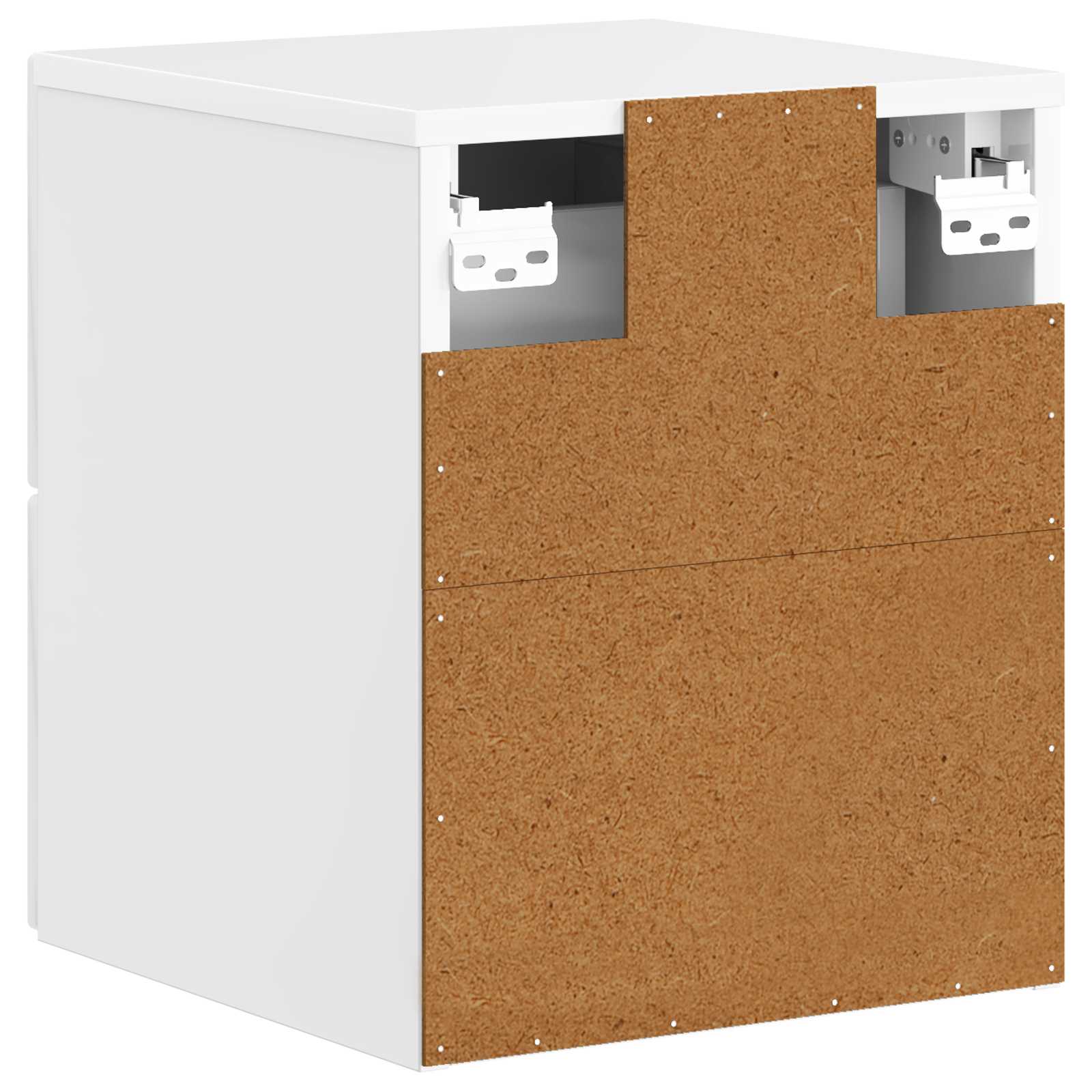 Væghængt Natbord 2 pcs Hvid højglans 34,5 x 33 x 40 cm