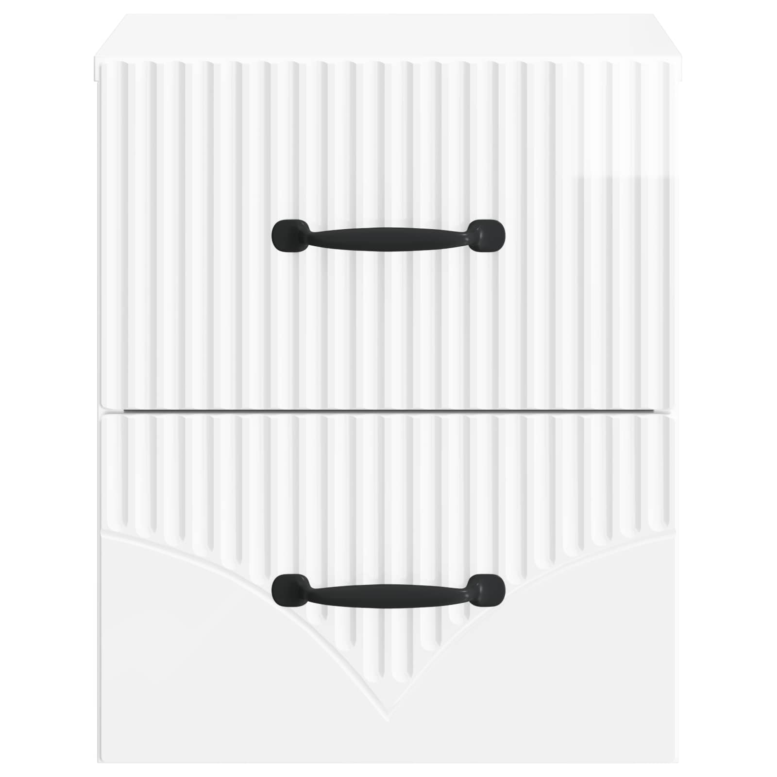 Væghængt Natbord 2 pcs Hvid højglans 34,5 x 33 x 40 cm