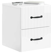 Væghængt Natbord 2 pcs Hvid højglans 34,5 x 33 x 40 cm