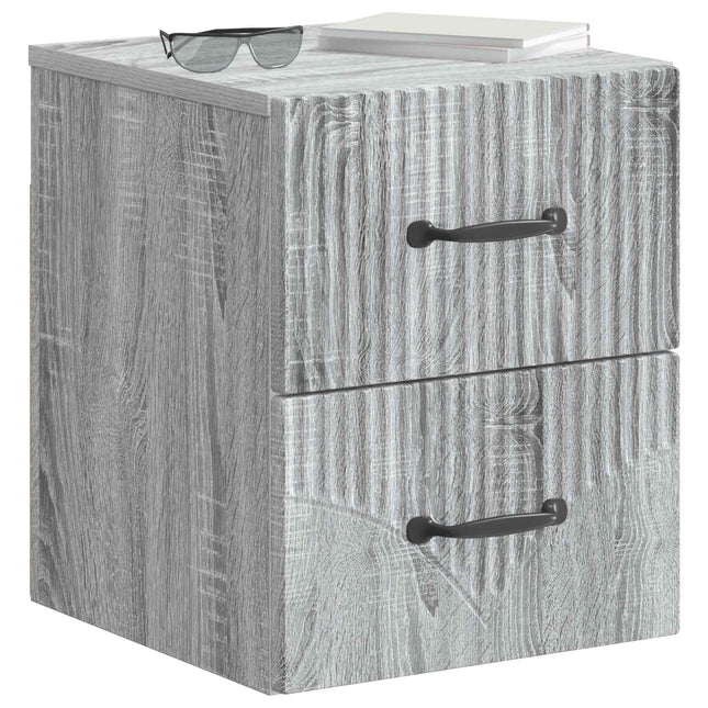 Væghængt Natbord 2 pcs Grå sonoma-eg 34,5 x 33 x 40 cm