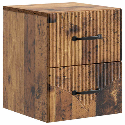 Væghængt Natbord Gammelt træ 34,5 x 33 x 40 cm Konstrueret træ
