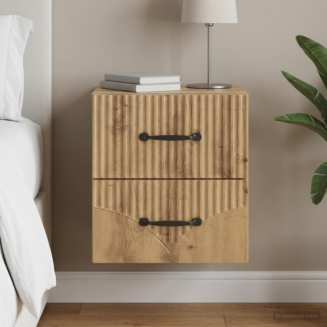 Væghængt Natbord Artisan-eg 34,5 x 33 x 40 cm Konstrueret træ