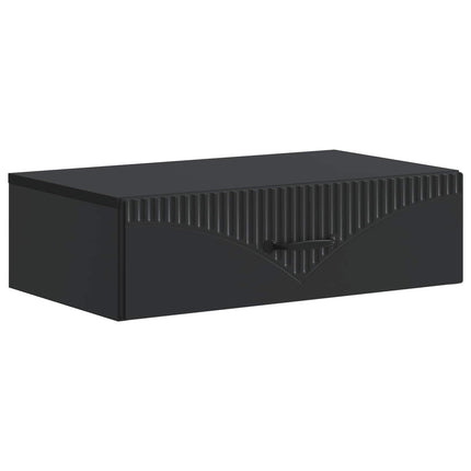 Væghængt Sideskab Sort 59 x 34,5 x 17 cm Konstrueret træ