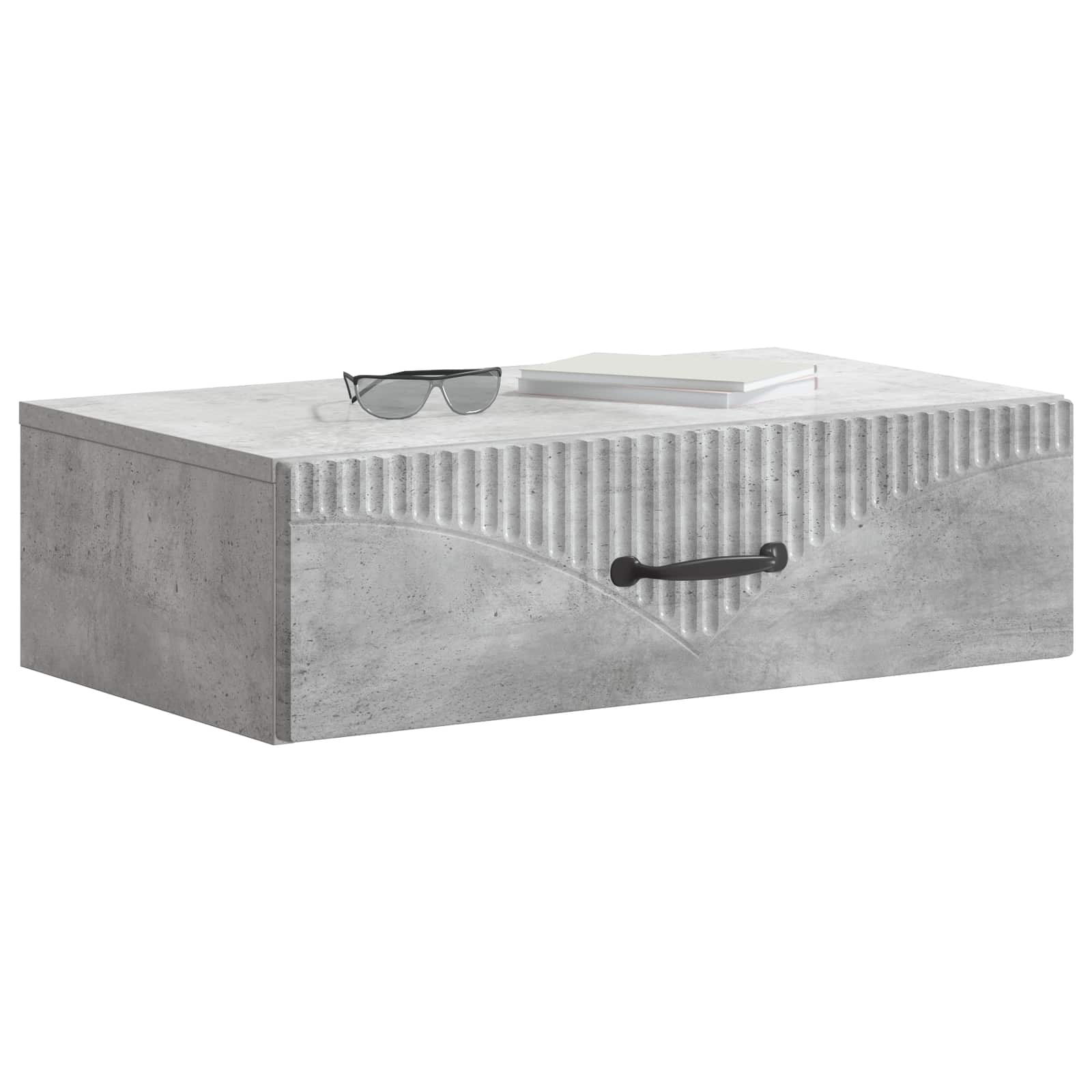 Væghængt Sideskab Betongrå 59 x 34,5 x 17 cm Konstrueret træ