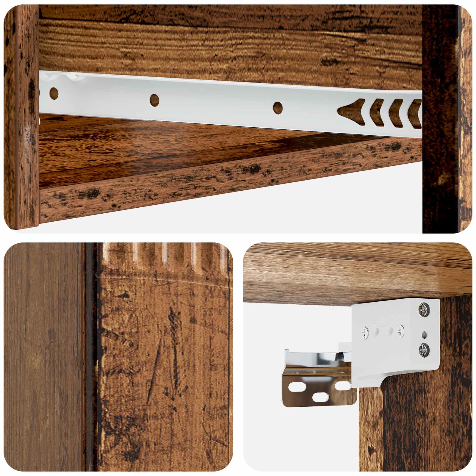 Væghængt Sideskab Gammelt træ 59 x 34,5 x 17 cm Konstrueret træ
