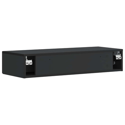 Væghængt Sideskab Sort 87,5 x 34,5 x 17 cm Konstrueret træ