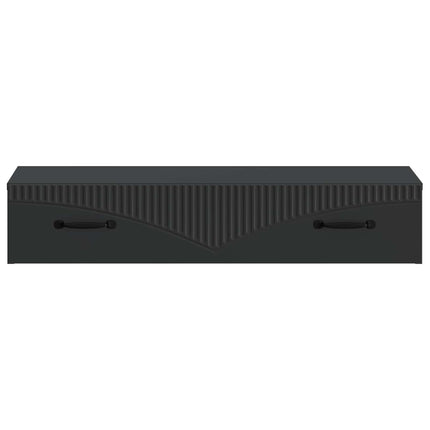 Væghængt Sideskab Sort 87,5 x 34,5 x 17 cm Konstrueret træ