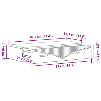 Væghængt Sideskab Sort 87,5 x 34,5 x 17 cm Konstrueret træ