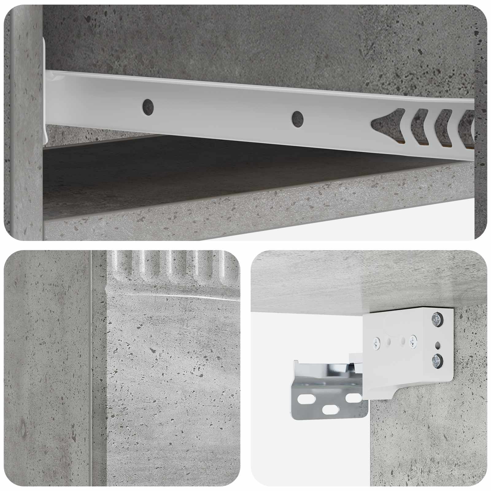 Væghængt Sideskab Betongrå 87,5 x 34,5 x 17 cm Konstrueret træ