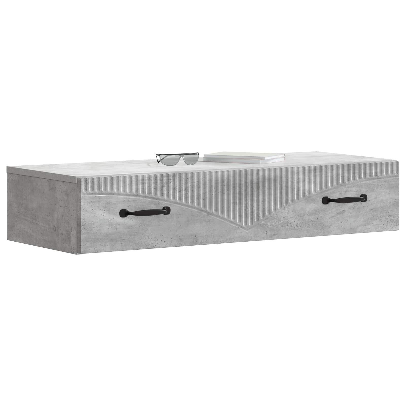 Væghængt Sideskab Betongrå 87,5 x 34,5 x 17 cm Konstrueret træ