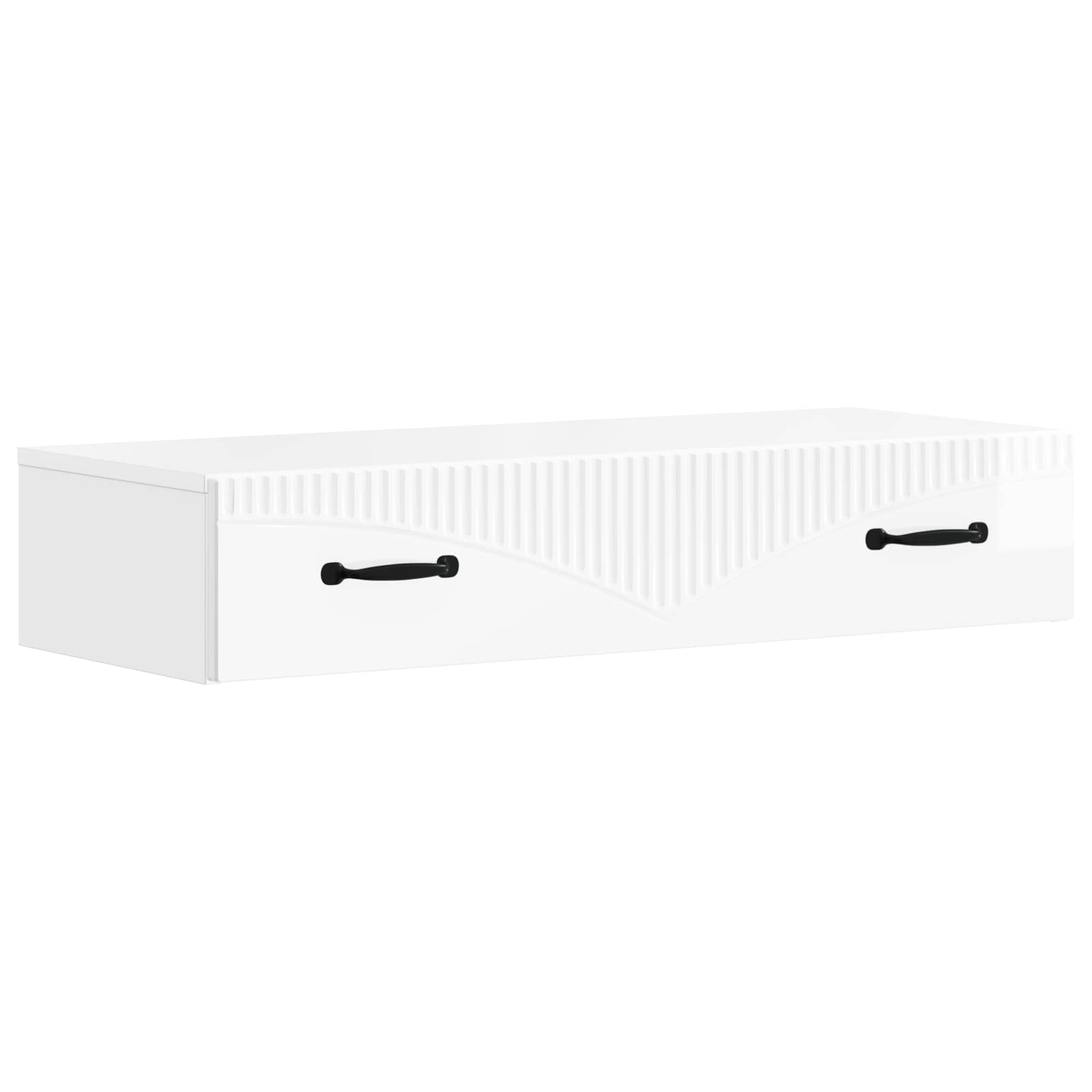 Væghængt Sideskab Hvid højglans 87,5 x 34,5 x 17 cm