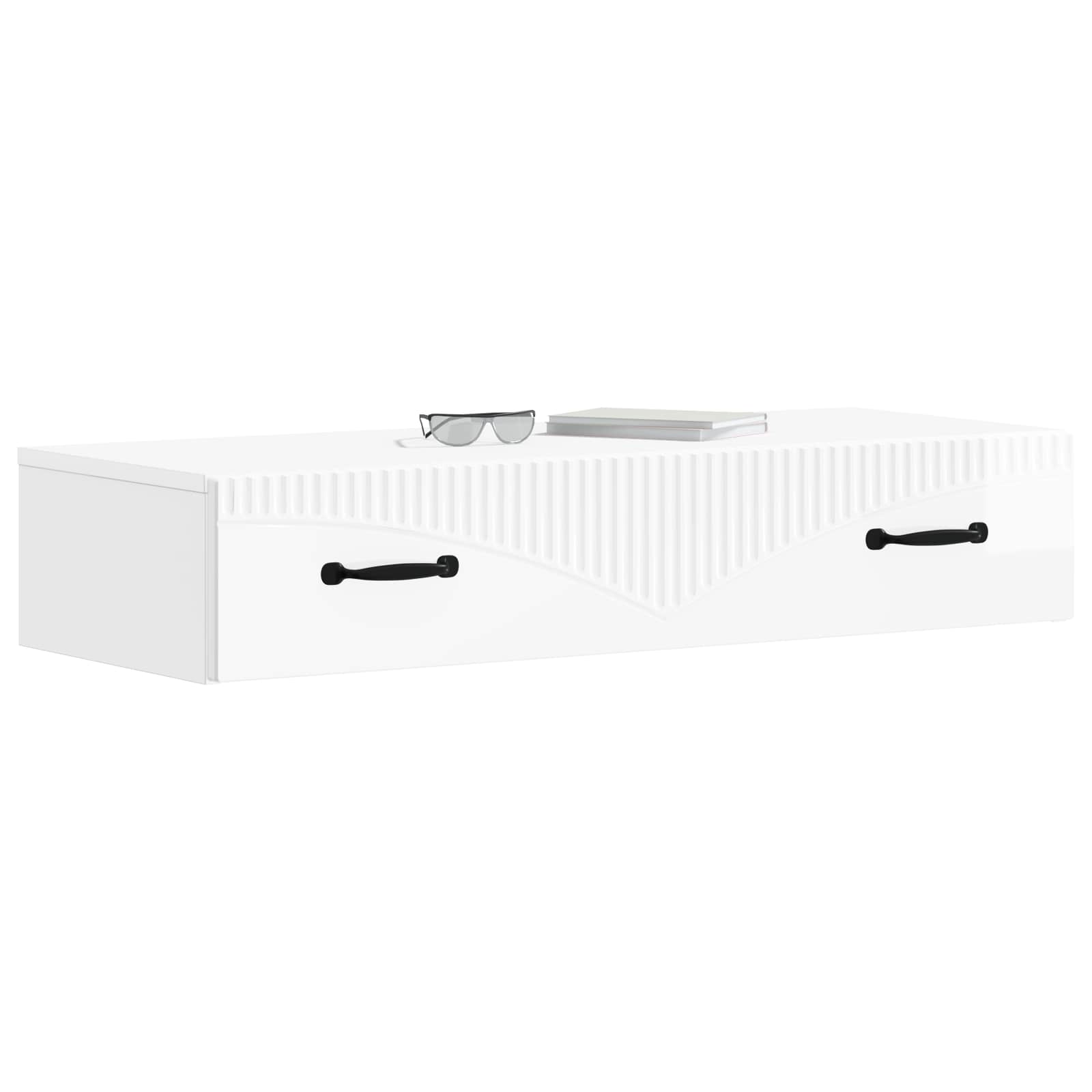 Væghængt Sideskab Hvid højglans 87,5 x 34,5 x 17 cm
