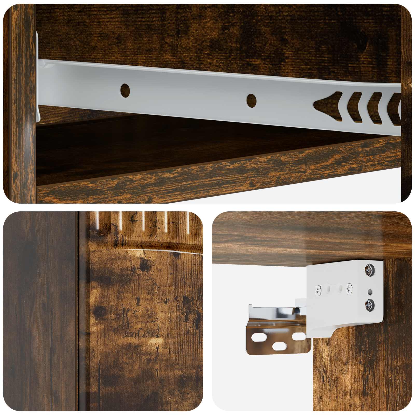 Væghængt Sideskab Røget eg 87,5 x 34,5 x 17 cm Konstrueret træ