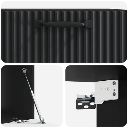 Væghængt TV-skab Sort 59,5 x 41 x 30 cm Konstrueret træ