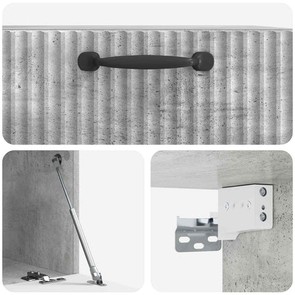 Væghængt TV-skab Betongrå 59,5 x 41 x 30 cm Konstrueret træ