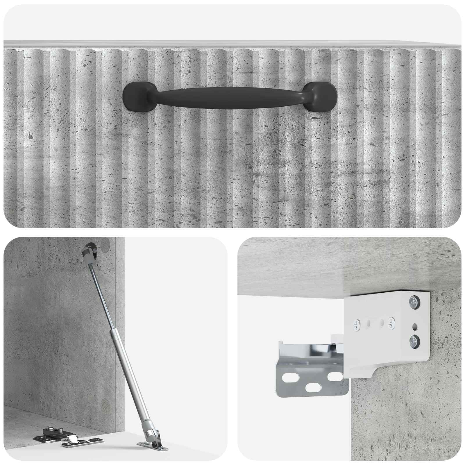 Væghængt TV-skab Betongrå 59,5 x 41 x 30 cm Konstrueret træ