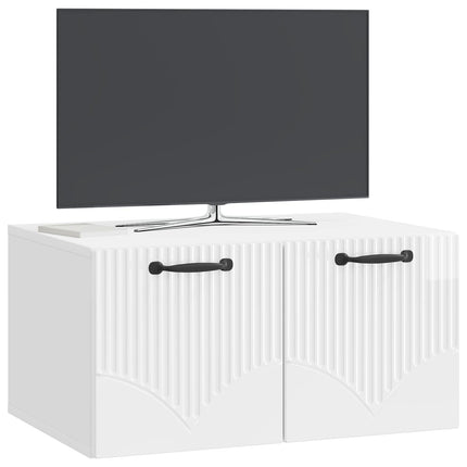 Væghængt TV-skab Vægmonteret Hvid højglans 59,5 x 41 x 30 cm