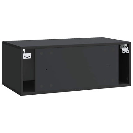 Væghængt TV-skab Sort 78,5 x 41 x 30 cm Konstrueret træ
