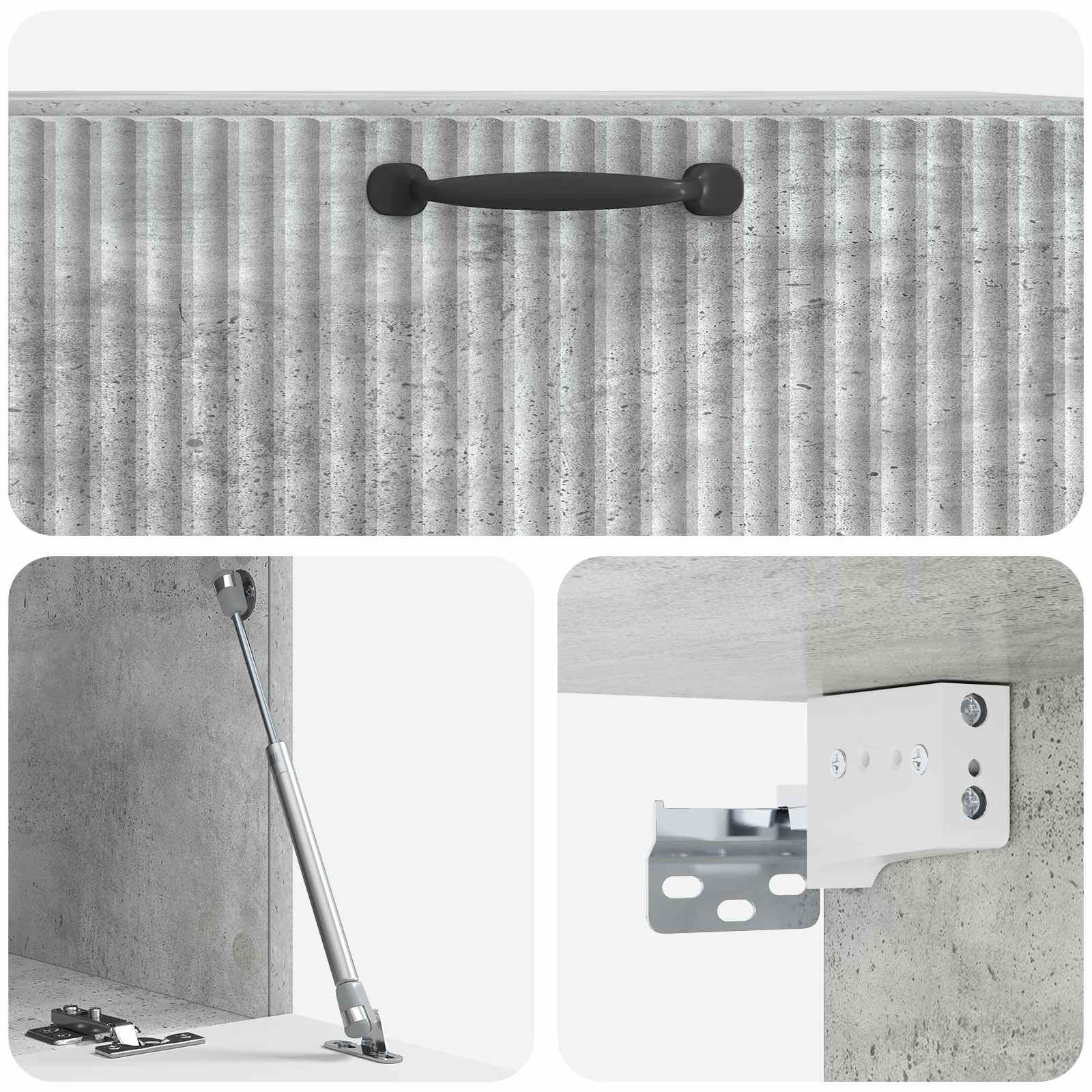 Væghængt TV-skab Betongrå 78,5 x 41 x 30 cm Konstrueret træ
