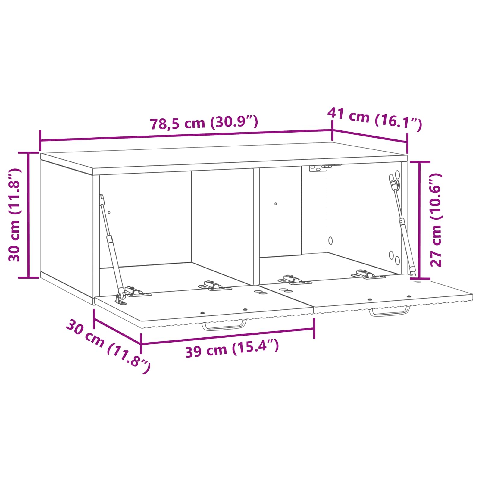 Væghængt TV-skab Artisan-eg 78,5 x 41 x 30 cm Konstrueret træ