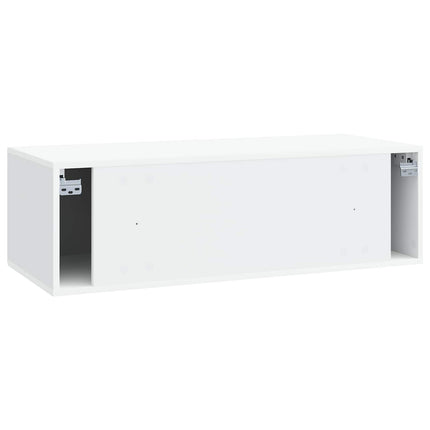 Væghængt TV-skab Hvid 98 x 41 x 30 cm Konstrueret træ