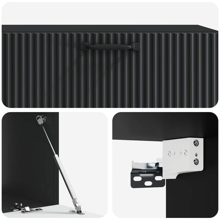 Væghængt TV-skab Sort 98 x 41 x 30 cm Konstrueret træ